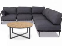 Eleganckie meble ogrodowe modułowe Salve Slate - 5 elementów ze stolikiem