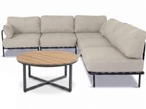Eleganckie meble ogrodowe modułowe Salve Beige - 5 elementów ze stolikiem