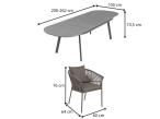 Aluminiowe meble ogrodowe z rozkładanym stołem Ondaro + 8 krzeseł Ravena - Antracite