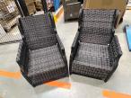 OUTLET - Komplet foteli technorattanowych Laritto z regulacją - Antracite - 2szt