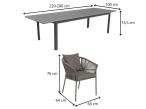 Aluminiowe meble ogrodowe ze stołem 220cm + 10 krzeseł Ravena - Cashmere