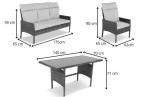Komplet mebli technorattanowych dla 8 osób z sofami Lirata Grande Natural