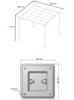 Antracytowa pergola ogrodowa z zasłonami Hiro 3x4 - Grey