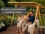 Huśtawka ogrodowa Gava z zadaszeniem z poliwęglanu dla trzech osób - Grey
