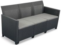 Sofa ogrodowa trzyosobowa Claire grafit