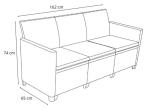 Sofa ogrodowa trzyosobowa Claire grafit