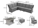 Elegancki zestaw technorattanowy z narożnikiem, fotelami i pufami dla 11 osób Fiorento Corner XL - Brown