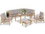 Zestaw mebli ogrodowych z narożnikiem 6-osobowy z fotelem i dużym stołem 180cm Tavaro Corner Plus Wood