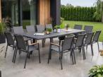 Zestaw obiadowy na taras stół rozkładany 160-240 cm i 12 krzeseł aluminium - Harmony Marla Antracite