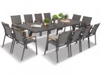 Zestaw obiadowy na taras stół rozkładany 160-240 cm i 12 krzeseł aluminium - Harmony Marla Antracite