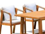 Komplet mebli obiadowych na taras - stół i 6 krzeseł Rovina - Cream Teak