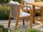 Komplet mebli obiadowych na taras - stół i 6 krzeseł Rovina - Cream Teak