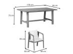 Komplet mebli obiadowych na taras - stół i 6 krzeseł Rovina - Cream Teak