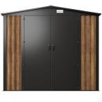 Schowek ogrodowy blaszany Hartt Plus 240x120x205cm - z drzwiami na zawiasach - Wooden