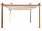 Pergola ogrodowa z materiałowym dachem Kirn 4x4 Aluminium - Cream Wood