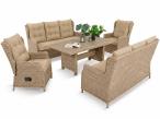 Komplet mebli ogrodowych dla 8 osób z regulacją foteli i stołem polywood- Fiorento Grande Plus - Beige