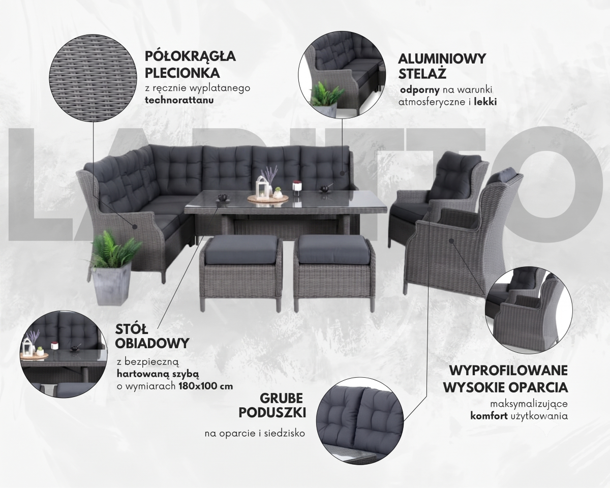 Zestaw mebli technorattanowych Laritto