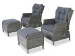 Komplet regulowanych foteli Laritto + pufy - Grey - 2szt