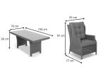 Zestaw mebli obiadowych z technorattanu dla 6 osób ze stołem 150cm Laritto Brown