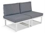 Modułowa sofa dwuosobowa na taras Vernon aluminium - White