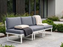 Modułowa sofa ogrodowa dla 3 osób Vernon aluminium - White