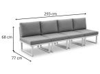 Modułowa sofa czteroosobowa Vernon aluminium - White