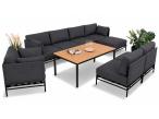 Nowoczesne meble modułowe ogrodowe Dandy - 6 elementów +fotel +pufa +stół