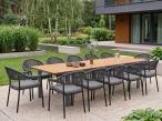 Zestaw mebli obiadowych premium dla 12 osób aluminiowy stelaż - Pewter - 12+1
