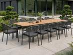 Eleganckie meble obiadowe na taras z rozkładanym stołem dla 12 osób aluminiowy stelaż - Slate - 12+1