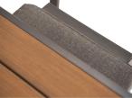 Grafitowy zestaw mebli metalowych na taras Doros Dining + pufy wysokie oparcie - Polywood Dark Grey