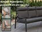 Grafitowy zestaw mebli metalowych na taras Doros Dining + pufy wysoki oparcie - Polywood Dark Grey