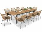 Zestaw mebli ogrodowych obiadowych dla 10 osób, stół 220-280 cm - Avio Torgiano – Antracyt