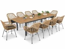 Zestaw mebli ogrodowych obiadowych dla 10 osób, stół 220-280 cm - Avio Torgiano – Antracyt