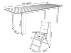 Meble ogrodowe obiadowe dla 10 osób ze składanymi krzesłami, stół 220-280 cm - Avio Kanbery – Antracyt