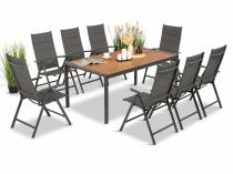 Komplet mebli obiadowych do ogrodu dla 8 osób Sodor Kanbery - Dark Grey Polywood