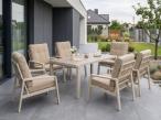 Zestaw mebli obiadowych z 6 fotelami i dużym stołem 180 cm - Tavaro Cream