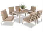 Komplet mebli aluminiowych na taras dla 6 osób - Tavaro Cream