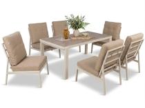 Komplet mebli aluminiowych na taras dla 6 osób - Tavaro Cream