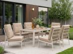 Komplet mebli aluminiowych na taras dla 6 osób - Tavaro Cream