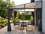 Pergola tarasowa wolnostojąca 3x3 ze skośnym dachem poliwęglanowym Tilo