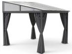 Pergola tarasowa wolnostojąca aluminium i stal 3x3 ze skośnym dachem poliwęglanowym Tilo