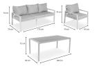 Jasne meble tarasowe metalowe z sofami 175cm i wysokim stołem Sodor Grande - Cream