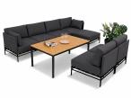 Nowoczesne meble modułowe ogrodowe Dandy - 6 elementów +pufa +stół