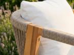 Narożnik ogrodowy z drewna akacjowego z fotelem i stołem Rovina - Cream Teak