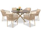 Zestaw mebli ogrodowych 6 krzeseł i stół okrągły 140 cm Orio - Cashmere Beige