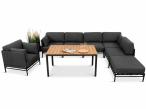 Nowoczesne meble modułowe ogrodowe Dandy - 5 elementów +fotel +pufa +stół