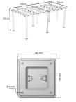 Duża pergola ogrodowa z materiałowym dachem i zasłonami Hiro 3x5,5 - Beż
