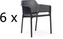 OUTLET - 6 x Nardi Net nowoczesne krzesło do ogrodu Antracite