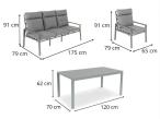 Metalowe meble ogrodowe z wysokimi oparciami kremowe dla 5 osób Doros Dining - Polywood Cream