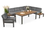 Narożnik ogrodowy z fotelem i stołem 160cm aluminium Calamba Corner - Grey
